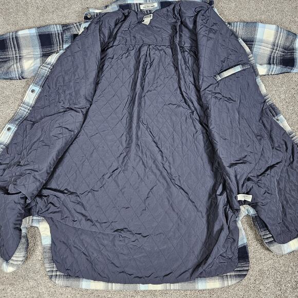 Duluth Folklore Flannel Insulated Duster Jacket Womens XL Blue Plaid - Picture 4 of 11